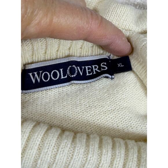 Woolovers Men XL Cream Turtleneck Long Sleeve Pullover Wool Knit Winter Sweater - Picture 3 of 7